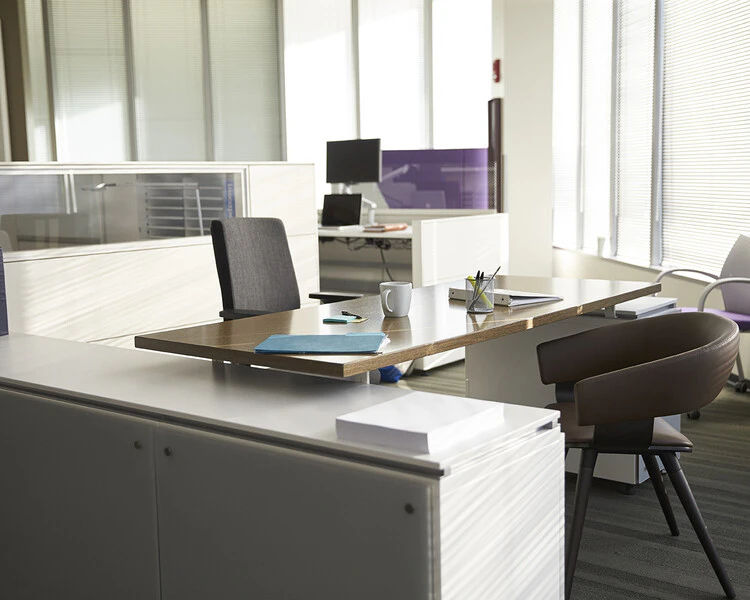 Newly cleaned office in open concept area